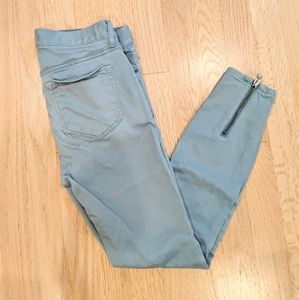 LOFT Dusty Blue Cropped Ankle Skinny Pants Zipper